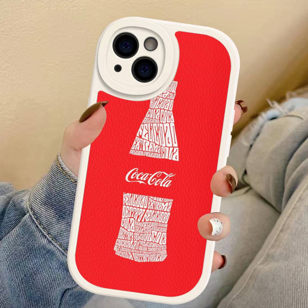 

Coca-cola Vintage Leather Phone Case For IPhone 16 15 14 17 Pro Max 11 12 Mini Plus Soft Shell iphone 13promax