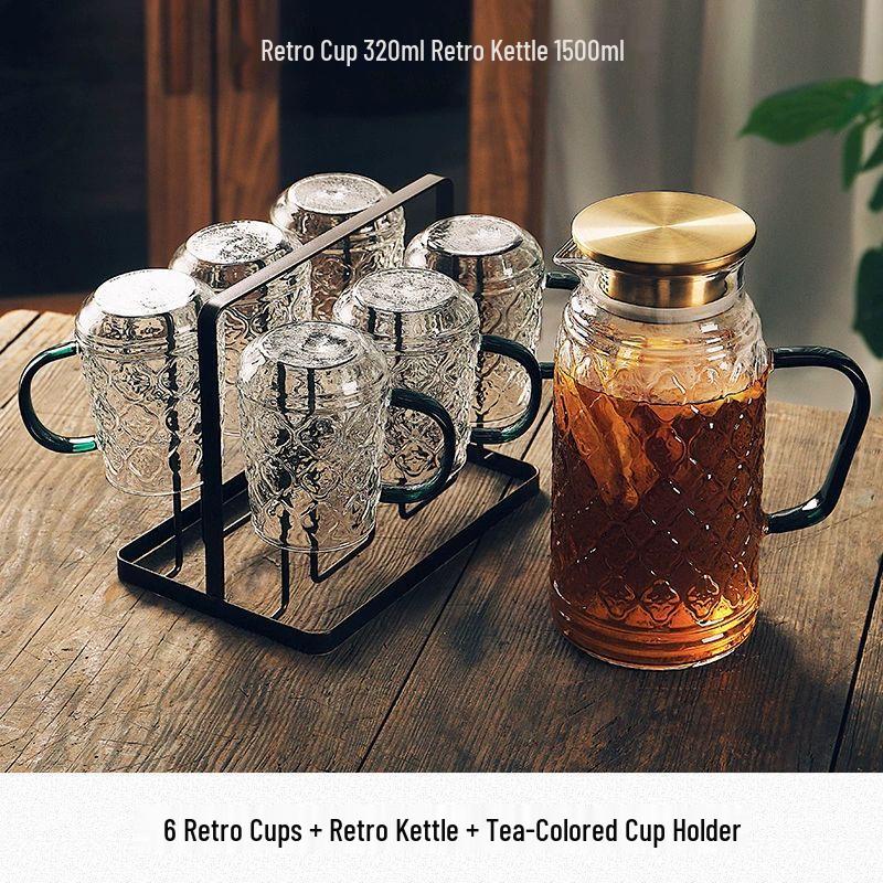 

Retro Begonia Flower Glass Cup Set