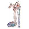 jijijing Brooch Pin, High Heels Bow Shape Lapel Pin with Sparkling Rhinestones, Women Badge for Suits Coats Bags Accessories