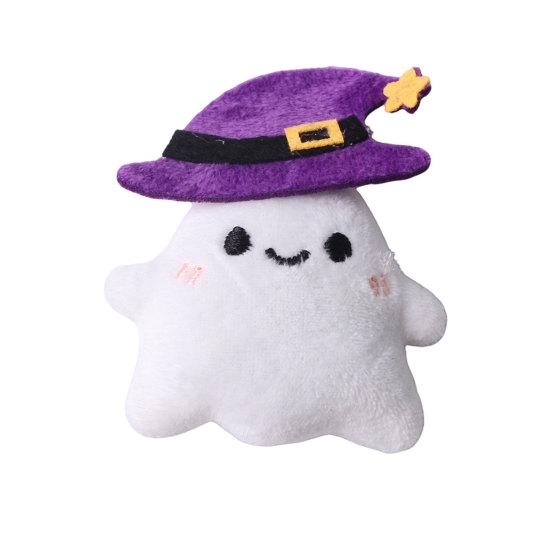 jijijing Halloween Theme Cat Toy, Soft Ghost Bat Pumpkin Plush Cute Stuffed Chew Toy for Indoor Cats Boredom Relief