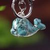 Animal Dolphin Keychain With Resin Encased Natural Crystal Decor Gift For Holidays