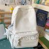 Mochila Escolar Coreana Viento Crema Encaje Niña Dulce Mochila Estudiante de Primaria Versátil Escuela Viaje Ligera Bolsa Escolar Niña