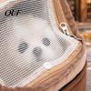 Pet Carrier with Safety Buckle Quilted Cat Purse, Breathable Shoulder Bag, Mesh Window, Zipper Closure, Buckle, Bag Cute Bear Elephant Front