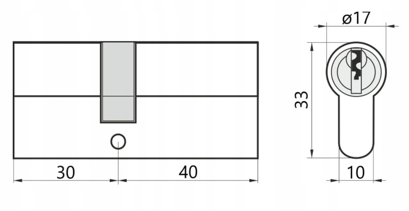 Door Lock Insert Brass 3040 Mm 3 Keys