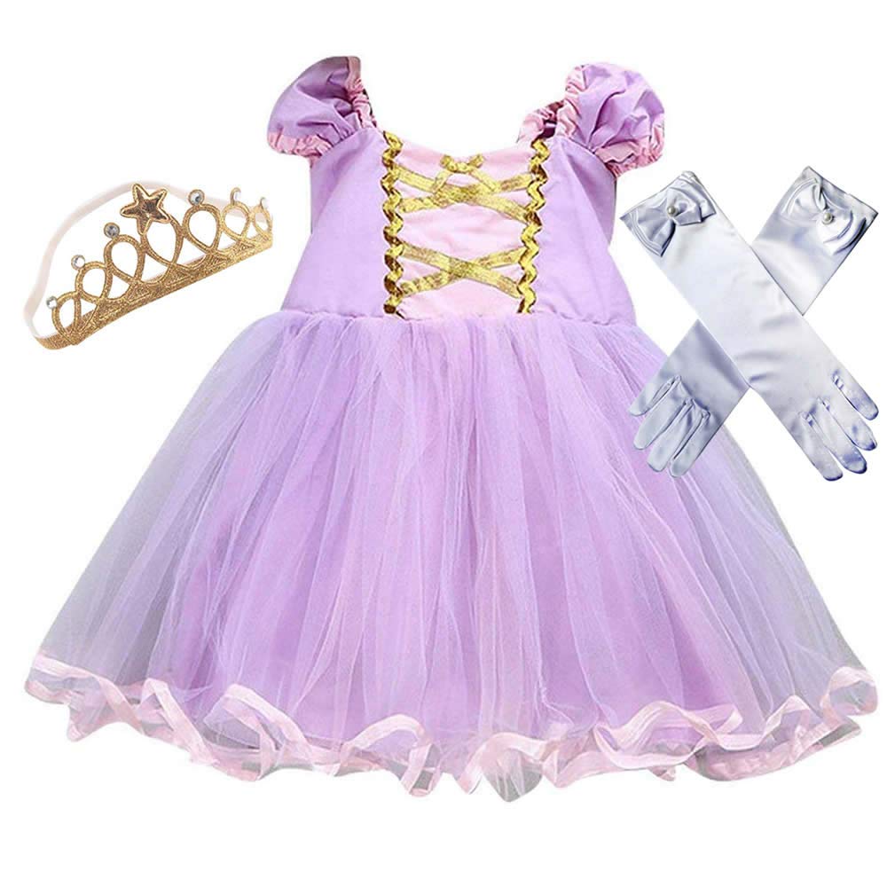 

80cm tag children who usually wear a 70cm Princess dress dress tiara glove set original Rapunzel image [Lollypops!!!] (for tag) & & (B (purple)