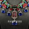 Heavy Industry Exquisite Rhinestone Inlaid with Colorful Leaves Atmospheric High-end Women's Versatile Necklace Earrings Set
