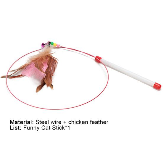 Feather Stick Interactive Bendable Steel Wire Cat Teaser Stick for Leisure