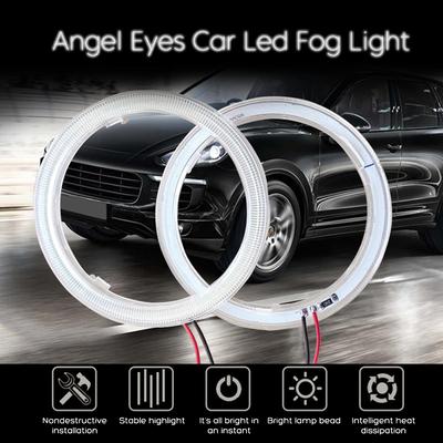 2 Stück superhelle Halo-Ringe COB LED Angel Eyes Scheinwerfer 80 mm Auto Motorrad DRL Glühbirne Lampe