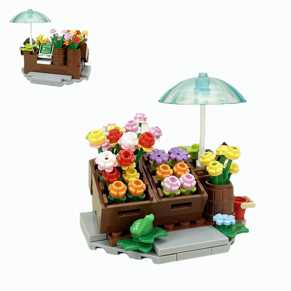 MOC Bricks Toys Model Compatible MOC Parts Bricks City Street Lamp Building Block Lamp with Halloween Bat Lamp