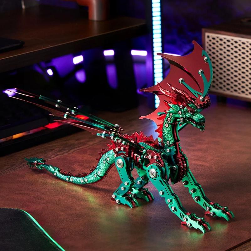 3D Dragon Metal Puzzle Adult Edition Steampunk Mechanical Diy Assembly Model Kit Steel Warcraft Assembly Handmade Toy