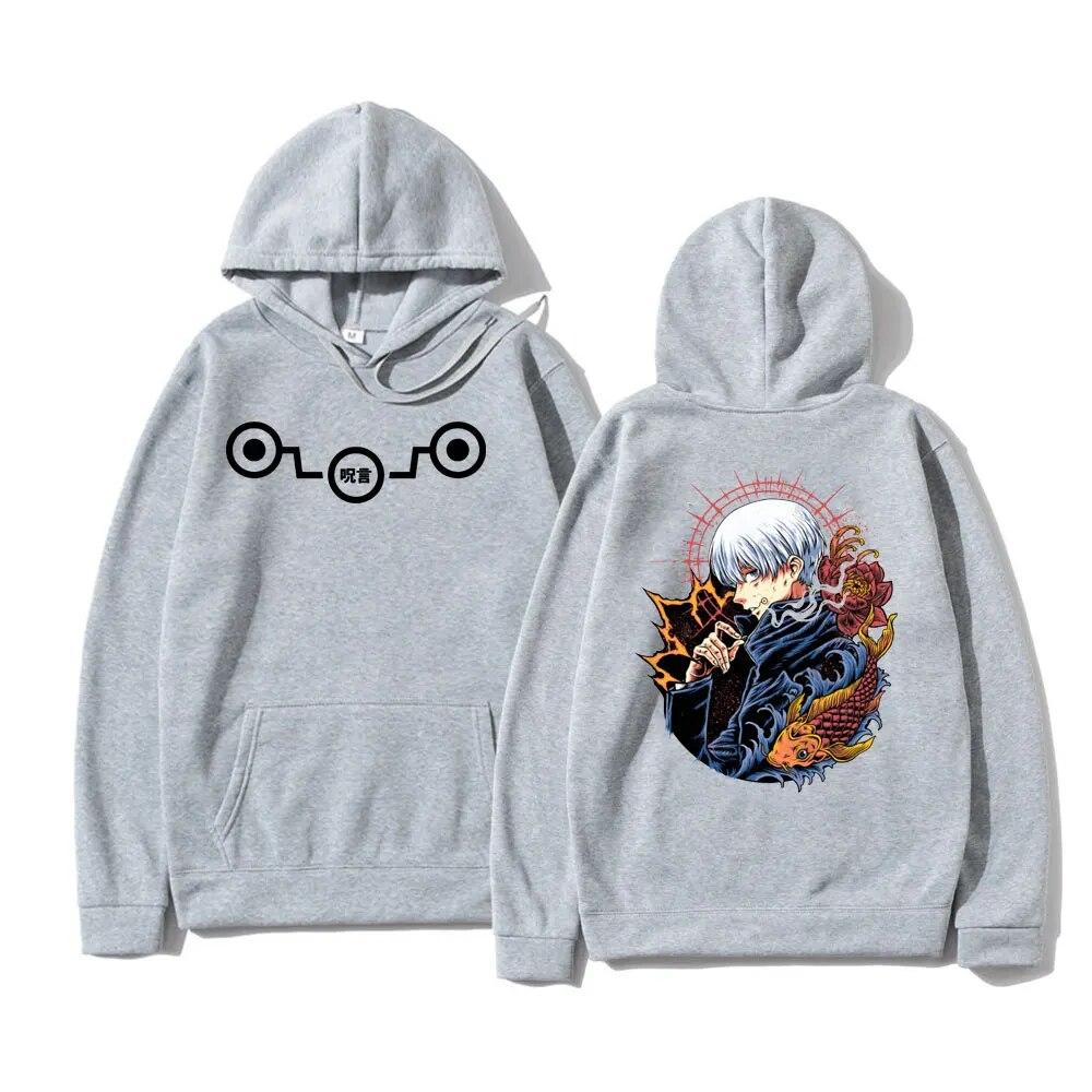 Anime Jujutsu Kaisen Oboustranný potisk Mikina Unisex Dámské Vintage Oversized Volné Topy Mikiny Unisex Mikina Inumaki Toge s kapucí