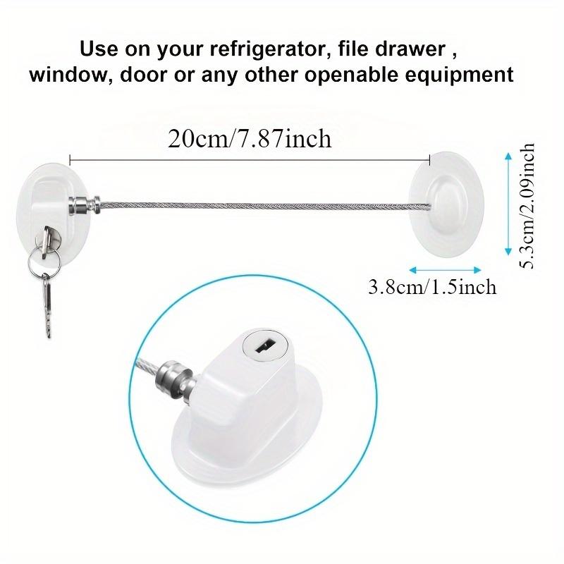1 Pcs Strong Adhesive Teenager Safety Stainless Steel Refrigerator Lock - 1pc with 2 Keys - Suitable for Cabinet Locks, Freezer Locks and Drawer Locks