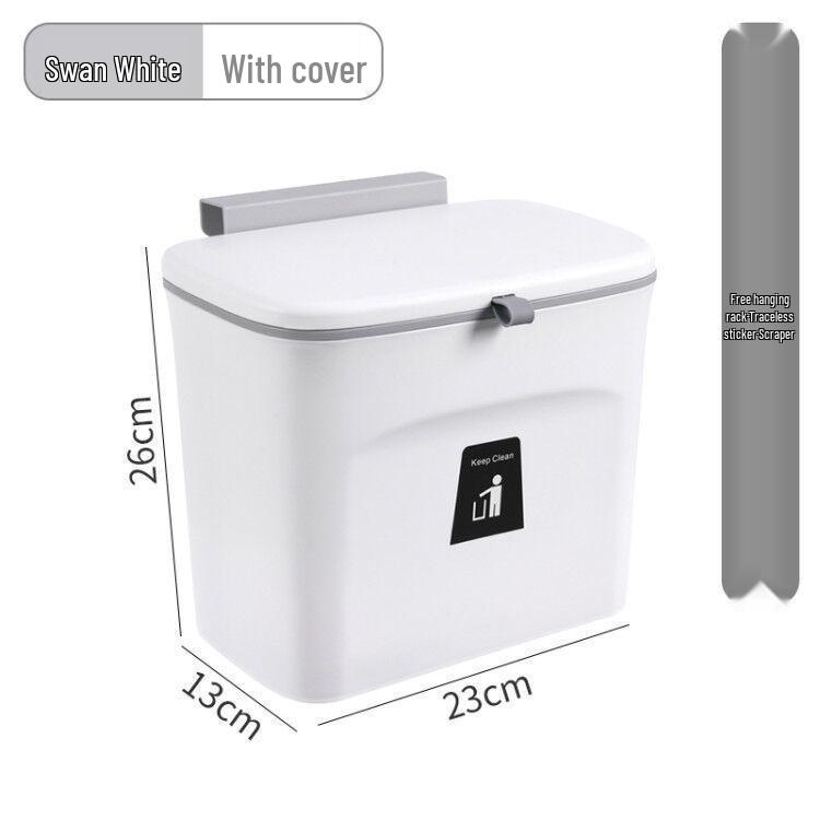 Hanging Kitchen Trash Can with Sliding Lid and Inner Bucket for Household Use