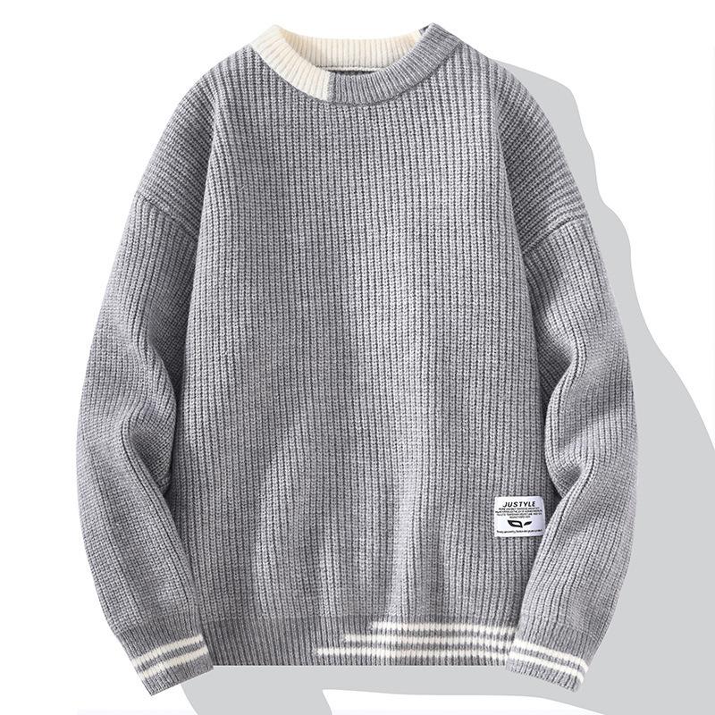 Herren Herbst/Winter Pullover - Lockerer Rundhals Mode Lässig Strickoberteil Bequem Warm Bequemer Strickpullover