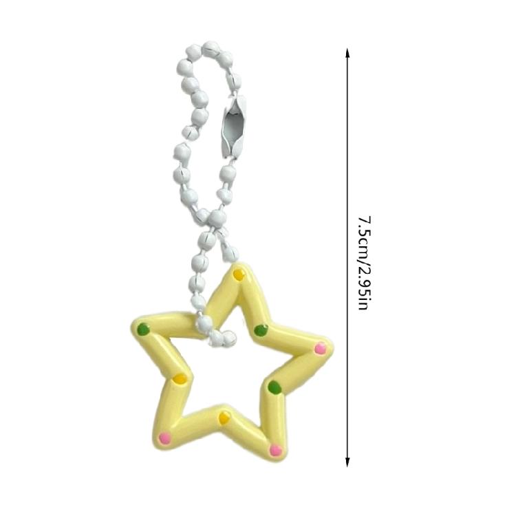Stylish Adorable Acrylic Star Dot Keychain Fun and Unique Hollow Star Charm