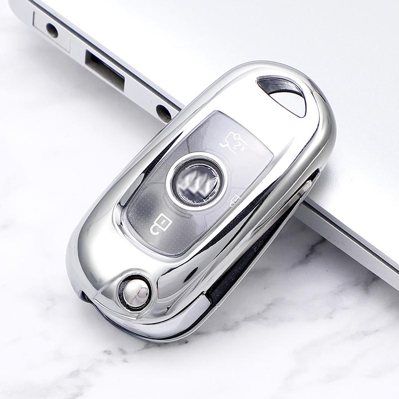 

TPU Car Key Cover for Opel Vauxhall Astra K Corsa E for Buick VERANO ENCORE GX GL6 2019 2020 2018 Flip Key Case Holder Cover срібний