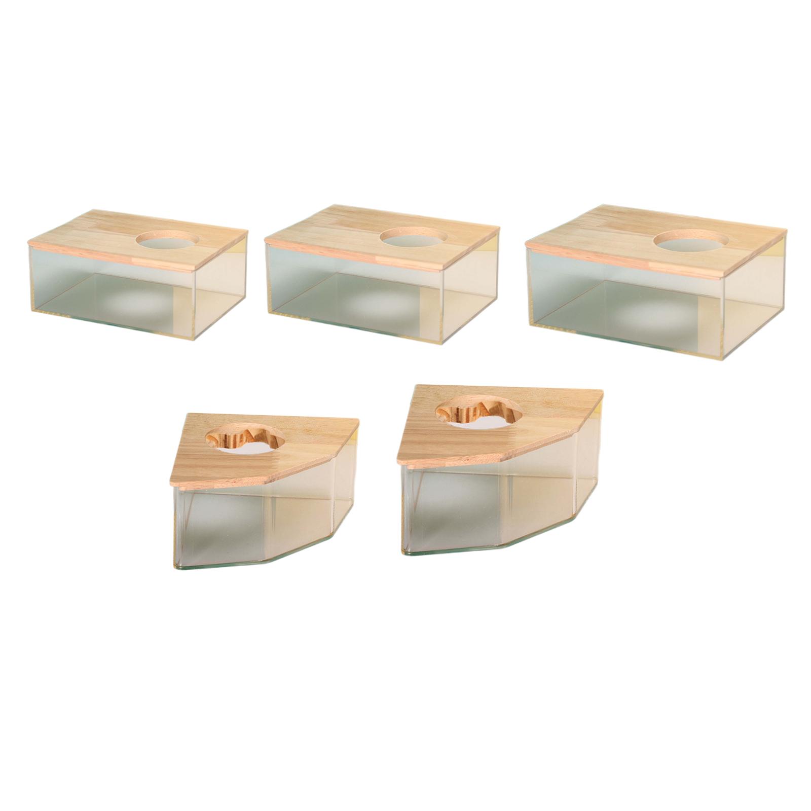 

Pet Hamster Bath House Toilet Clear for Mouse Cage Accessories Small Animals Rectangle S