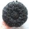 Gold/Yellow Sunflower Clutch Crystal Round Evening Bags Women Wedding Purse Bridal Bags Party Dazzling Diamond Handbags Minaudie