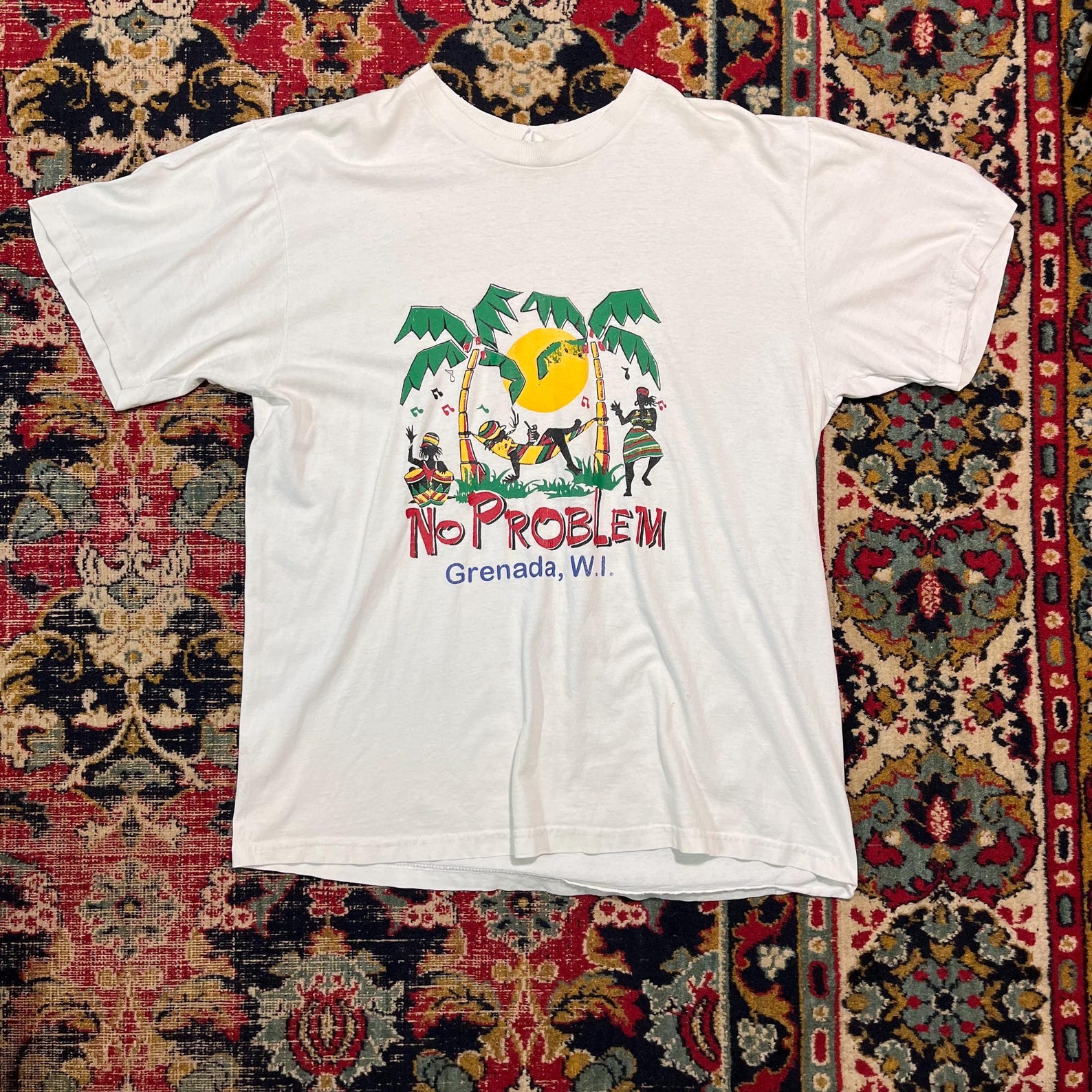 Vintage T-Shirt no problem Grenada West Indies Size L 3XL