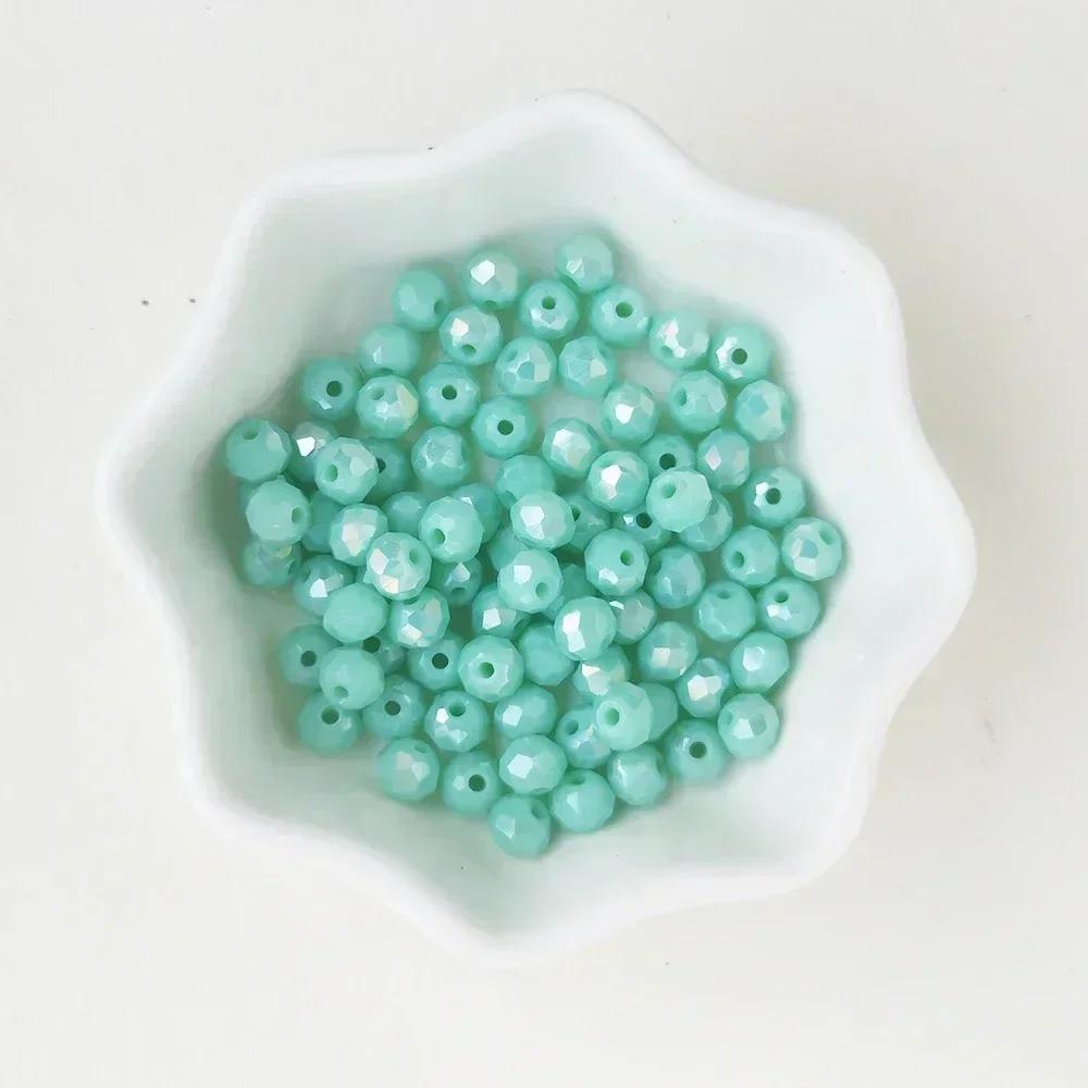 50 Stück Kristall Rondell Facettierte Glasperlen Für Schmuckherstellung DIY Damen Armband Halskette Schmuckzubehör 4*6mm