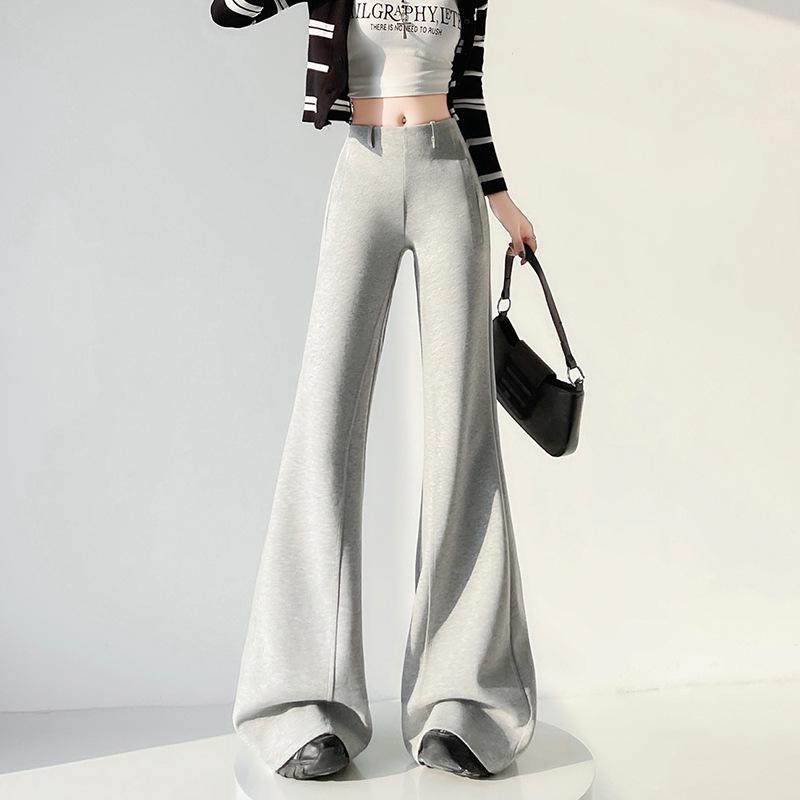 2026 Spring Women's Petite Low-Waist Micro-Flare Wide-Leg Sweatpants – Slimming, High-End Feel