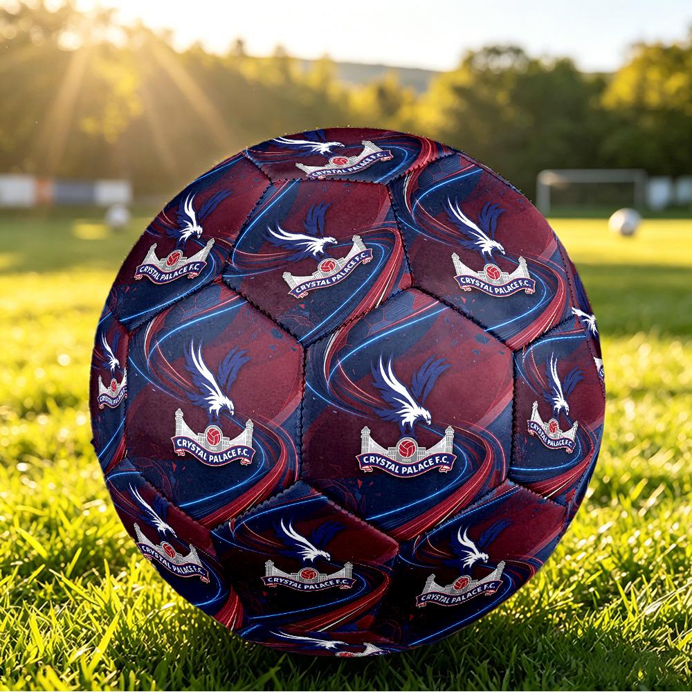 Pallone da Calcio Stampato Crystal Palace Taglia 5, Antiscivolo, Pallone da Partita per Adulti, Souvenir per i tifosi di Calcio