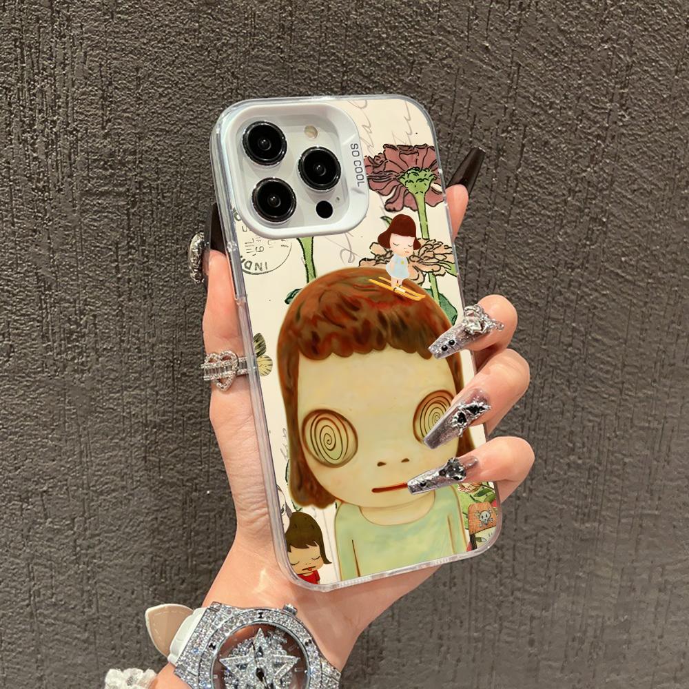 Anime Yoshitomo Nara Phone Case for iPhone 17 16 15 14 13 12 11 X XR XS 8 7 Air Pro Max Plus White Translucent Colorful Cover