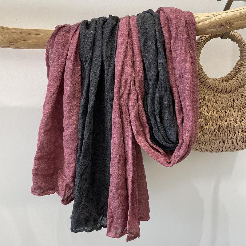 New High-end Color-blocking Sun Protection Large-size Cotton and Linen Hand Warm Shawl Versatile Linen Retro Scarf for Women
