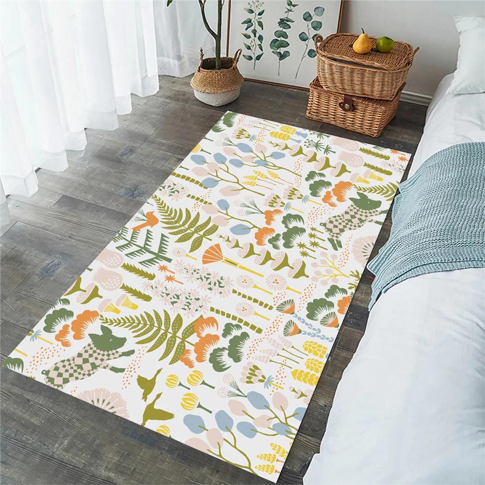 Boho Mandala Carpet Retro Floral Floor Rugs for Living Room Bedroom Balcony Decor Non-slip Kitchen Mat Exotic Flowers Doormat