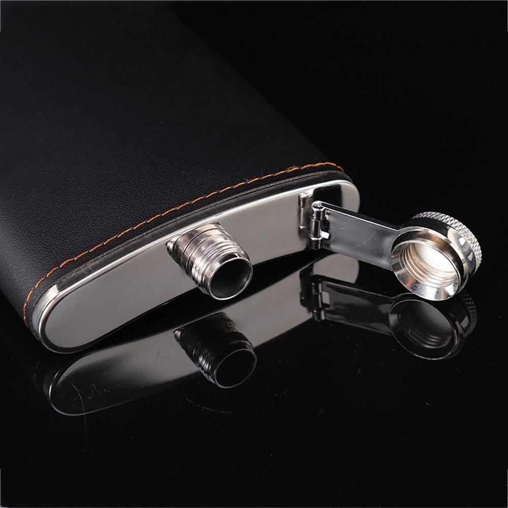 PU Leather Wrapped Hip Flask Stainless Steel Drinking Bottle Mini Liquor Flask Alcohol Wine