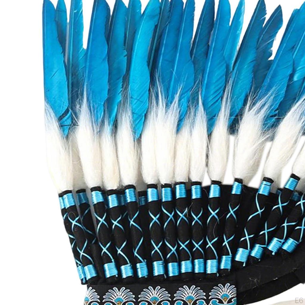 Artificial Feather Headdress ,Chief Costume Headpiece for Halloween Carnival