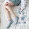 5 Pairs  Spring and Summer Thin Short Socks for Women, Shallow and Trendy Socks for Women, Cute Boat Socks for Women, Mesh Short Stockings for Women