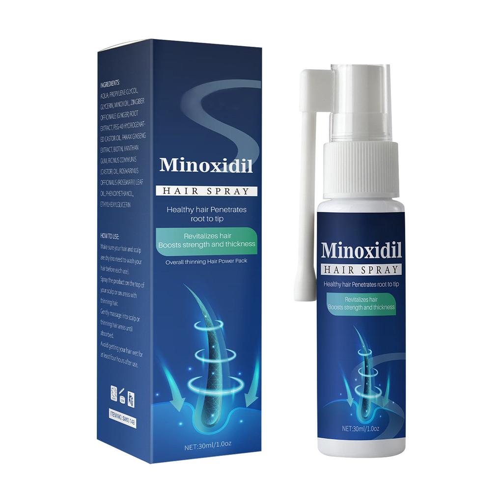 Solution de minoxidil à usage externe, 30 ml/spray, stoppe la chute des cheveux chez l'homme, accélère naturellement la pousse des cheveux et réactive les follicules rétrécis.