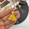 Korean Rainbow Tassel Pyssla Bead Keychain DIY Accessory