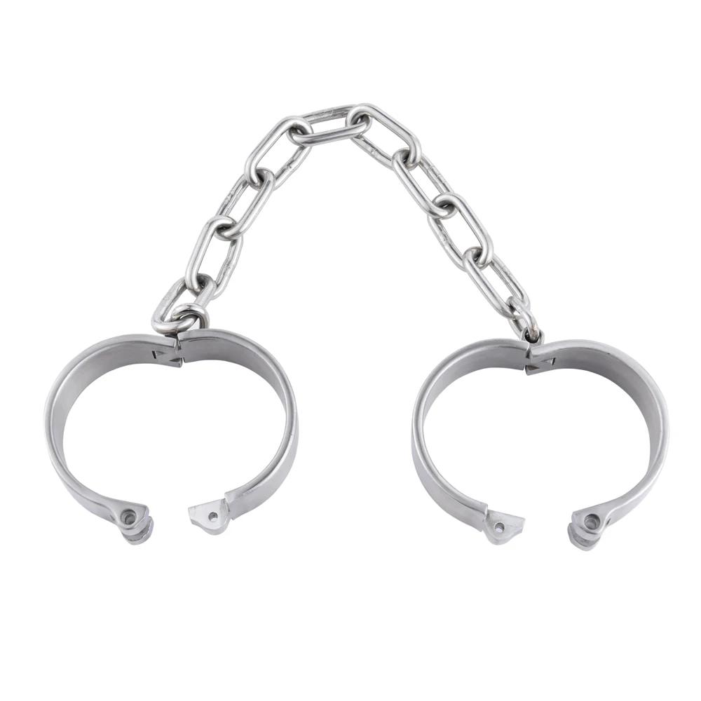 Stainless Steel Handcuff Slave Restraints Set Bondage Collar Ankle Cuffs  Bondage Restraint Sex Toys for Women Man Couples
