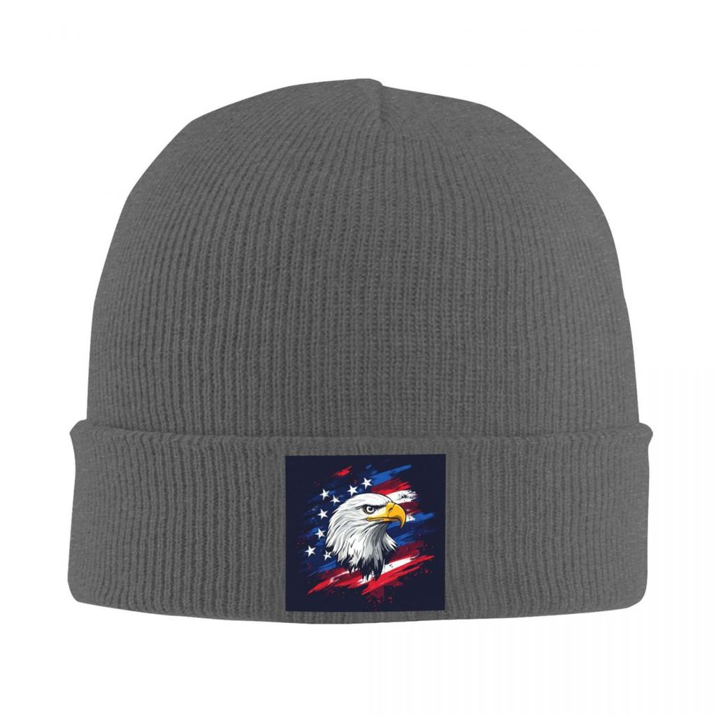 American Eagle Print Warm Knitted Cap Winter Knit Bonnet Hat Skullies Beanies Hip Hop Caps for Unisex