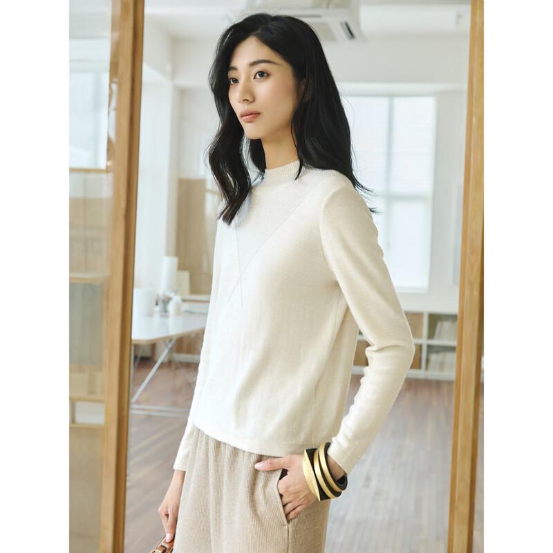 JUZUI Women's Full Wool Sequin Knit Sweater
