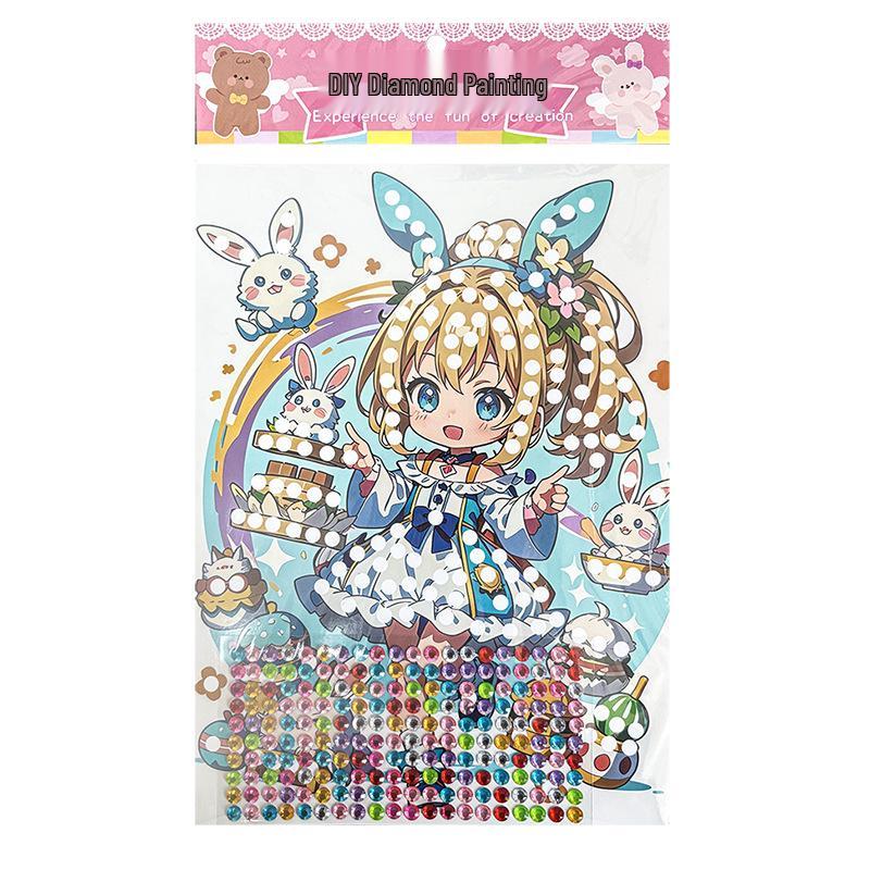 Kids' Cartoon DIY Acrylic Gem Stickers: Fun Educational Diamond Stickers for Girls