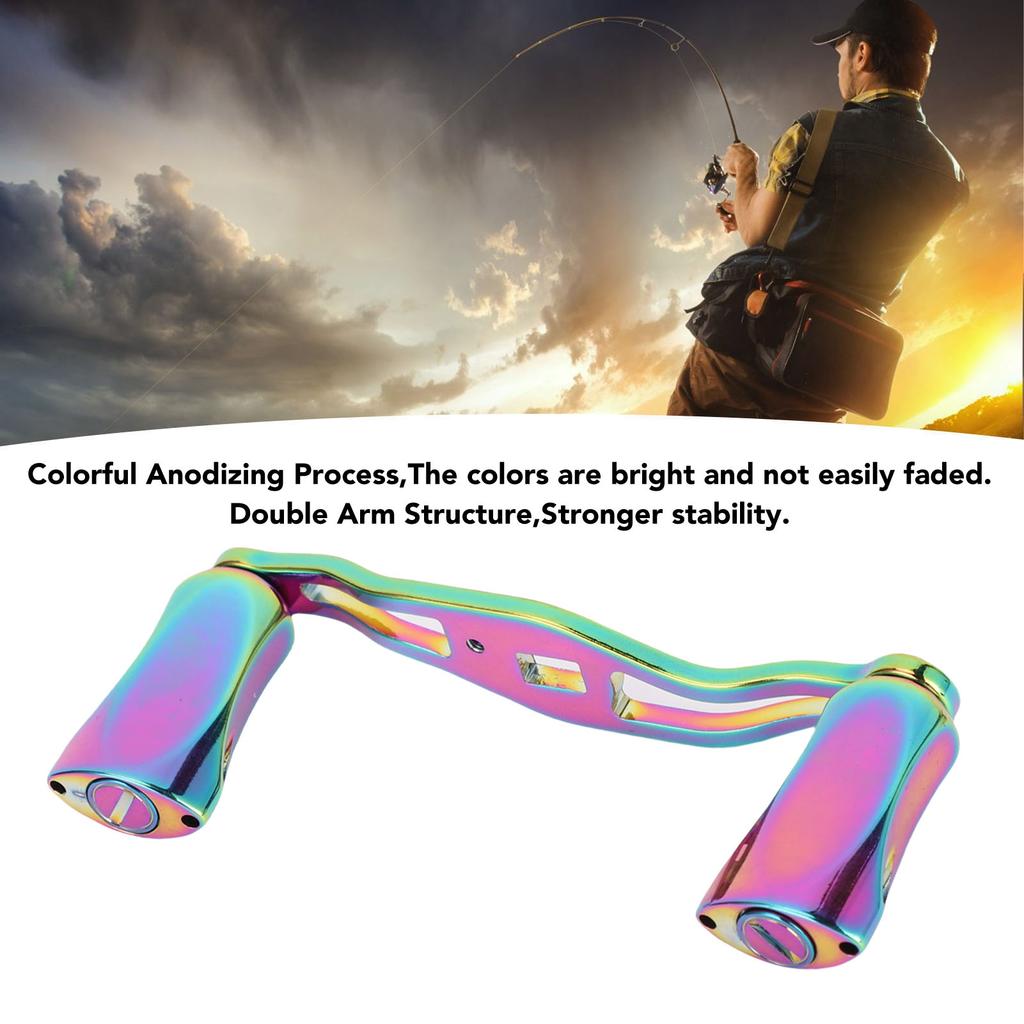 Spinning Fishing Reel Handle Aluminium Alloy Colorful Anodizing Process Baitcasting Reel Double Arm Handle Grip 95mm