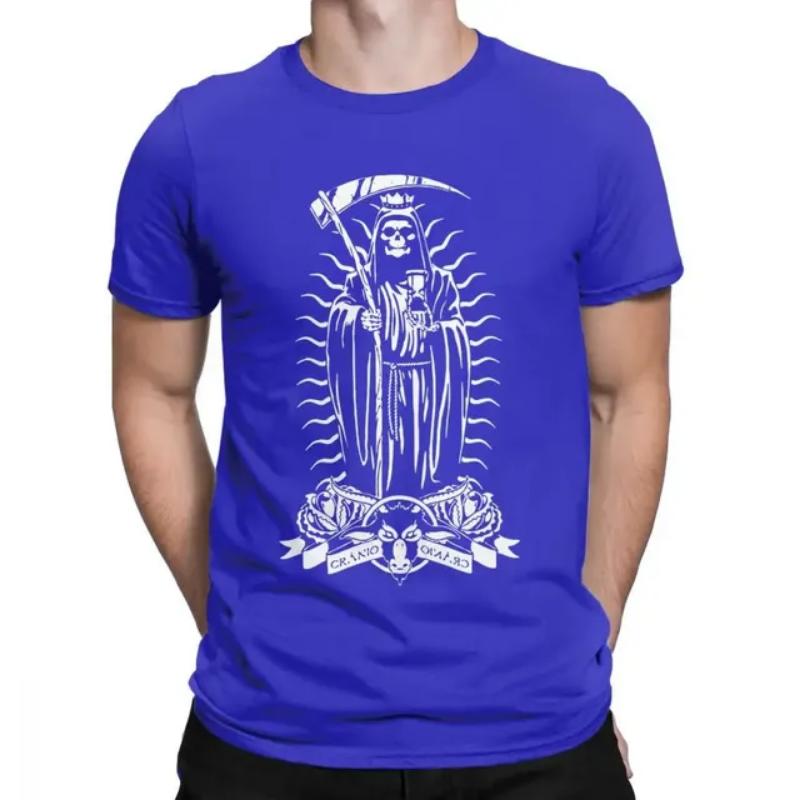 Men's La Santa Muerte T Shirt Saint Death Goth Mexican Death Muertos Mother Skull Cotton 3D Print Tshirt