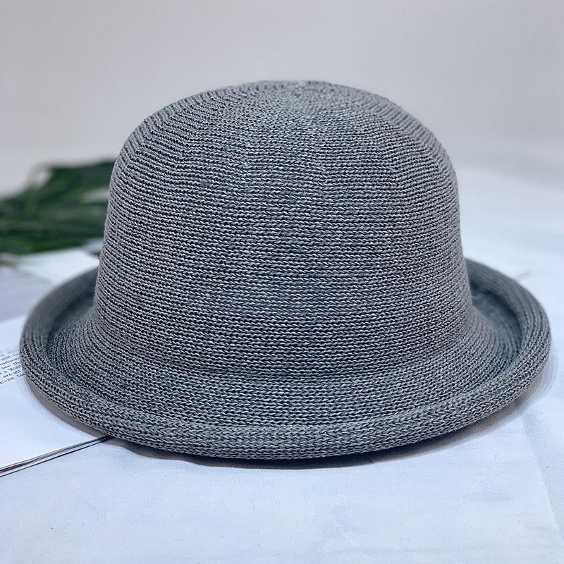 Korean Version of Curled Dome Top Hat, Women's Winter Fashion Straw Hat, Knitted Basin Hat, Japanese Casual Versatile Bucket Hat