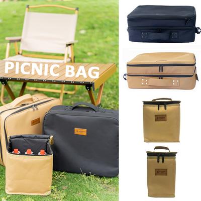 Outdoor Camping Storage Bag Double Layers Multipurpose Cassette Furnace Gas Cylinders Organizer Bags Picnic Camp