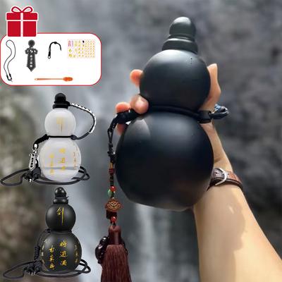 Chinese Retro-inspired Gourd Water Bottle 800ml Large Capacity Wine Bottle PVC Durable Water Kettle Sports Travel Water Bottle