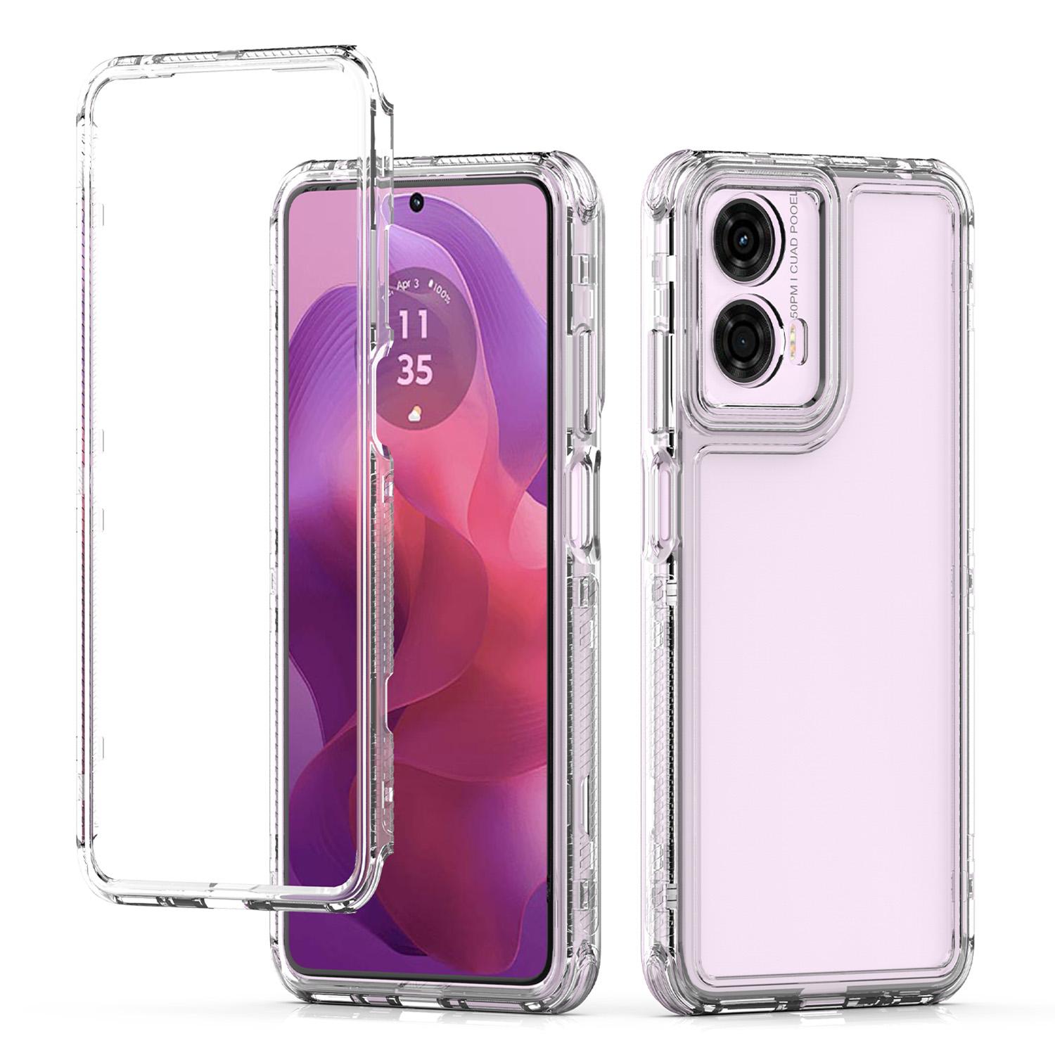 

For Motorola Moto G24 4G/G04 4G Clear Case PC+TPU Drop-proof Phone Cover A