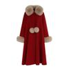 100kg Red Coat Toasting Dress New Chinese Style Bride Wedding Woolen Coat Engagement Foreign Trade Plus Size Women's Clothing