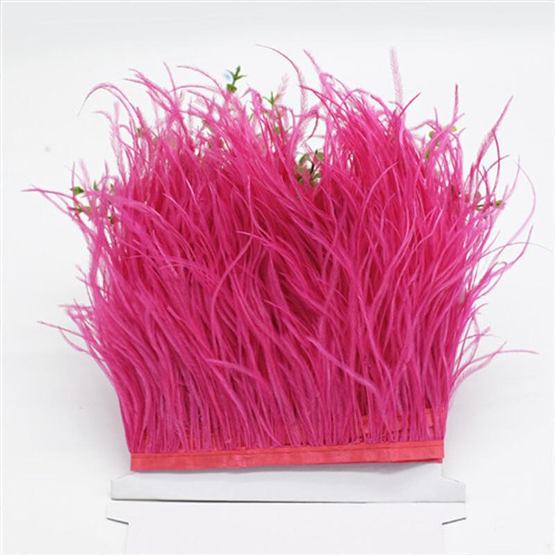 Natural Ostrich Feather Ribbon Trim 10M Diy Sewing Decor for Wedding Dress Clothing Craft Needlework Handicraft Feather Cloth