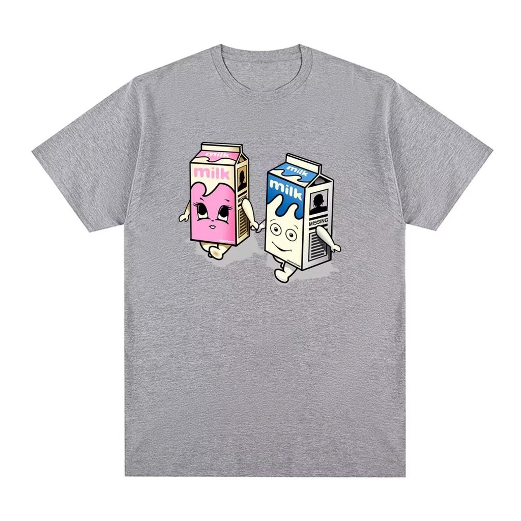 Milk Vintage Tshirt Funny Cotton Unisex Women T Shirt New Tee Tshirt Womens Tops Summer Popular Fashion Comfortable Short Tees