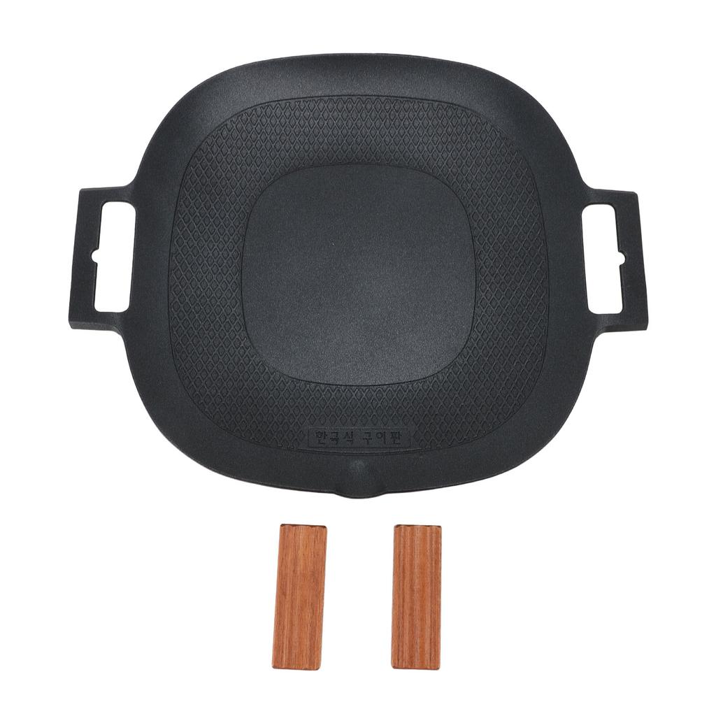 BBQ Grill Pan Anti Stick Multifunctional Uniform Heating Stovetop Grill Pan for Outdoor Camping