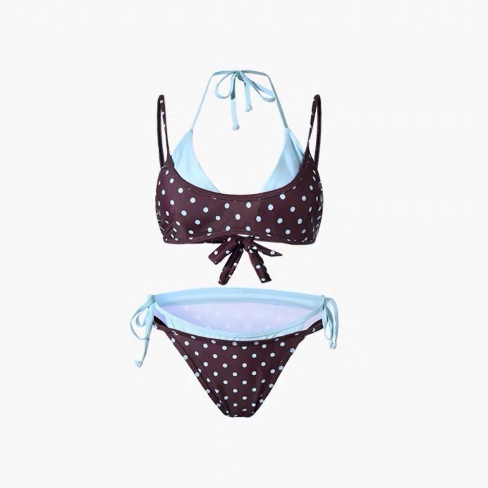 Deep V Ladies' Swimwear Low Waist Women Swimsuits New Halter Bikini Set Vacation