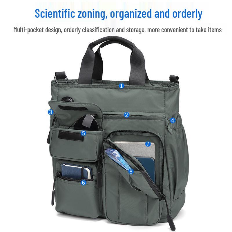 Men's Lightweight 14-inch Laptop Briefcase: Large Capacity Crossbody Shoulder Bag for Business Trips